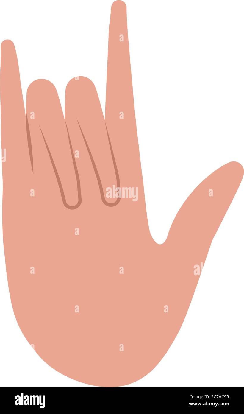 rock signe avec la main conception des personnes bras doigt personne apprendre la communication thème de santé Illustration vectorielle Illustration de Vecteur