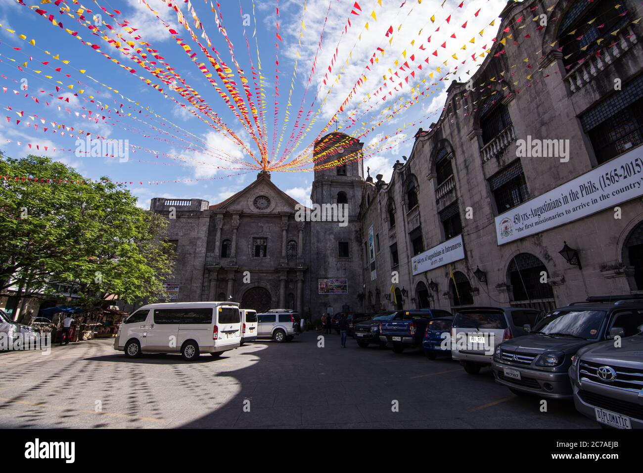 Manille, Philippines - 11 janvier 2017 : extérieur de l'église San Agustin Banque D'Images