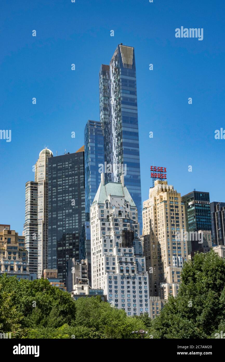 Central Park avec le New York City Midtown Skyline en arrière-plan, USA Banque D'Images