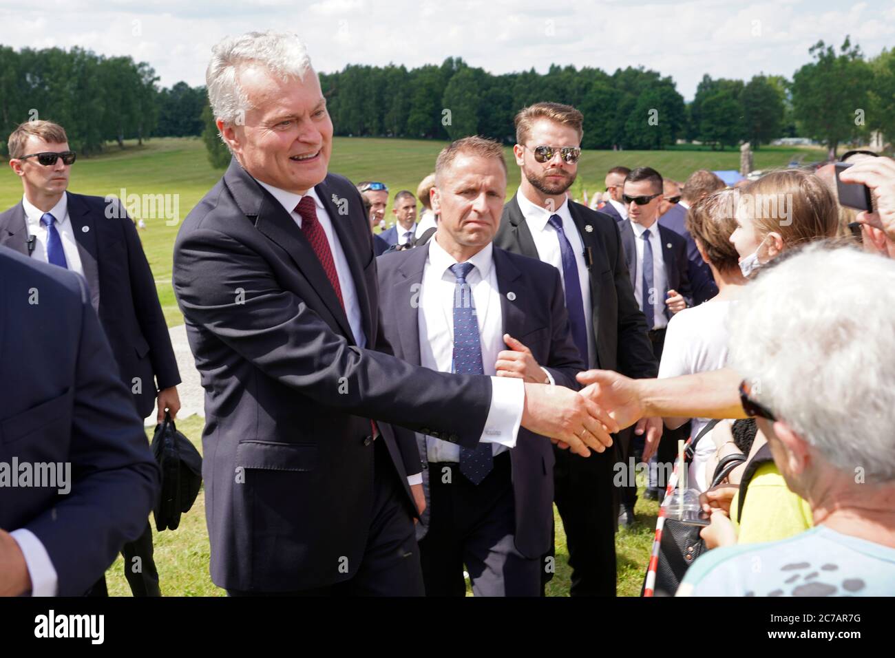 610 anniversaire de la bataille de Grunwald. Célébration d'anniversaire avec la participation des présidents de Pologne et de Lituanie. Tannenberg Banque D'Images