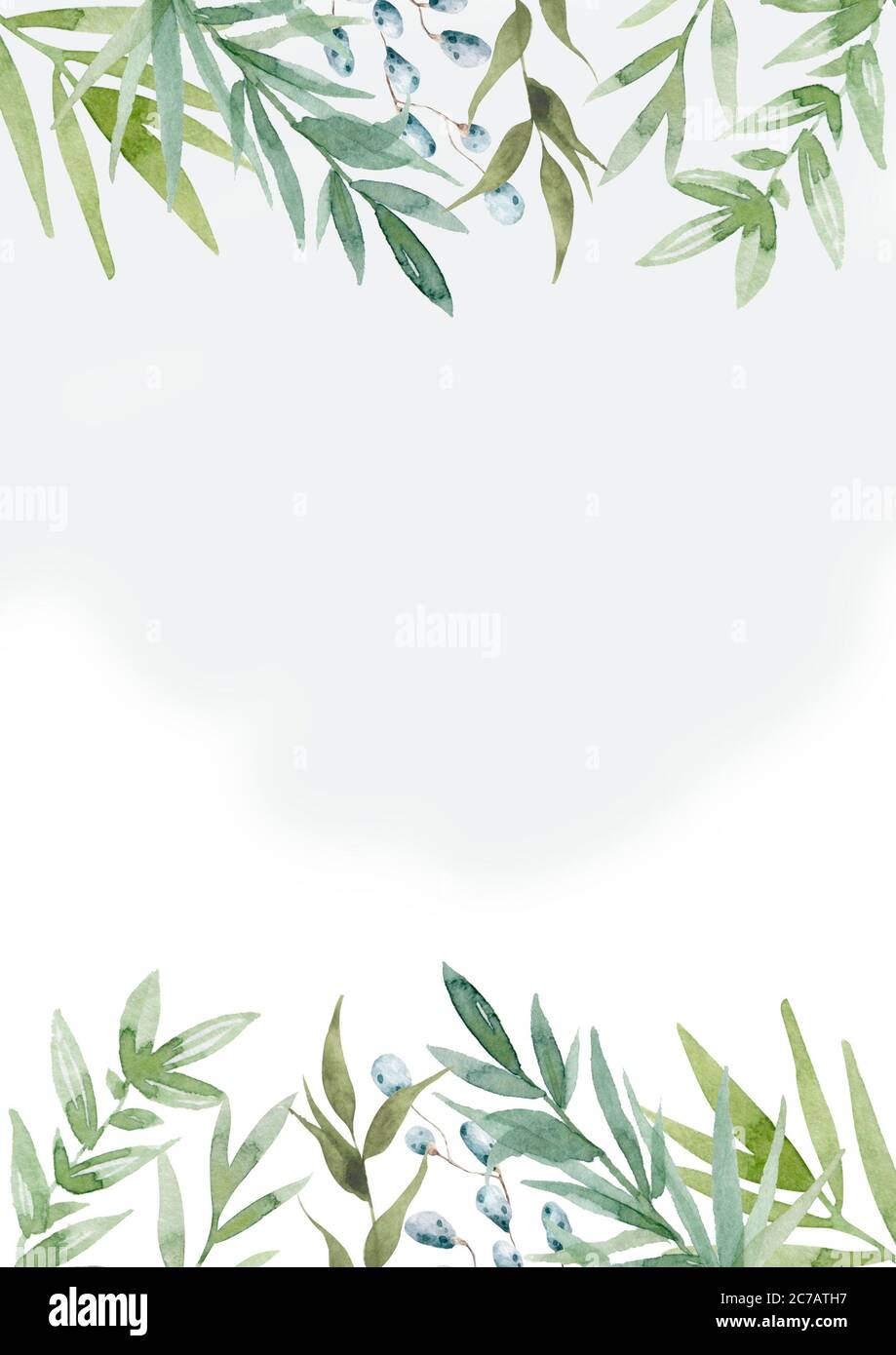Bordures des feuilles vertes de couronnes feuille aquarelle Clip Art, de  verdure, branches clip art, mariage de bricolage invite, invitations  téléchargeables -  Canada