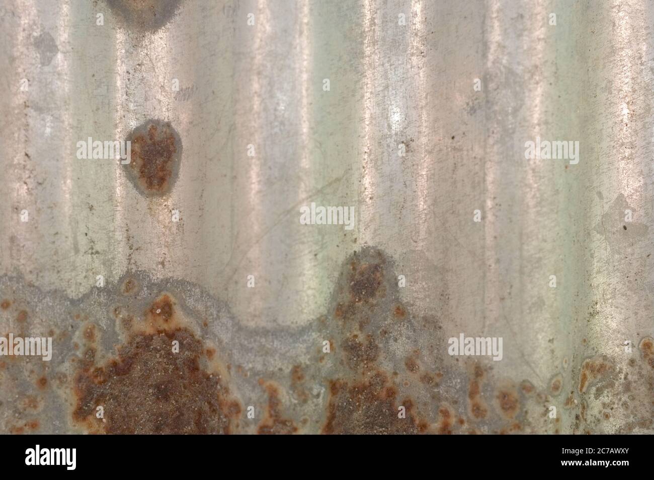 OD surface de texture de paroi industrielle en zinc rouillé Banque D'Images