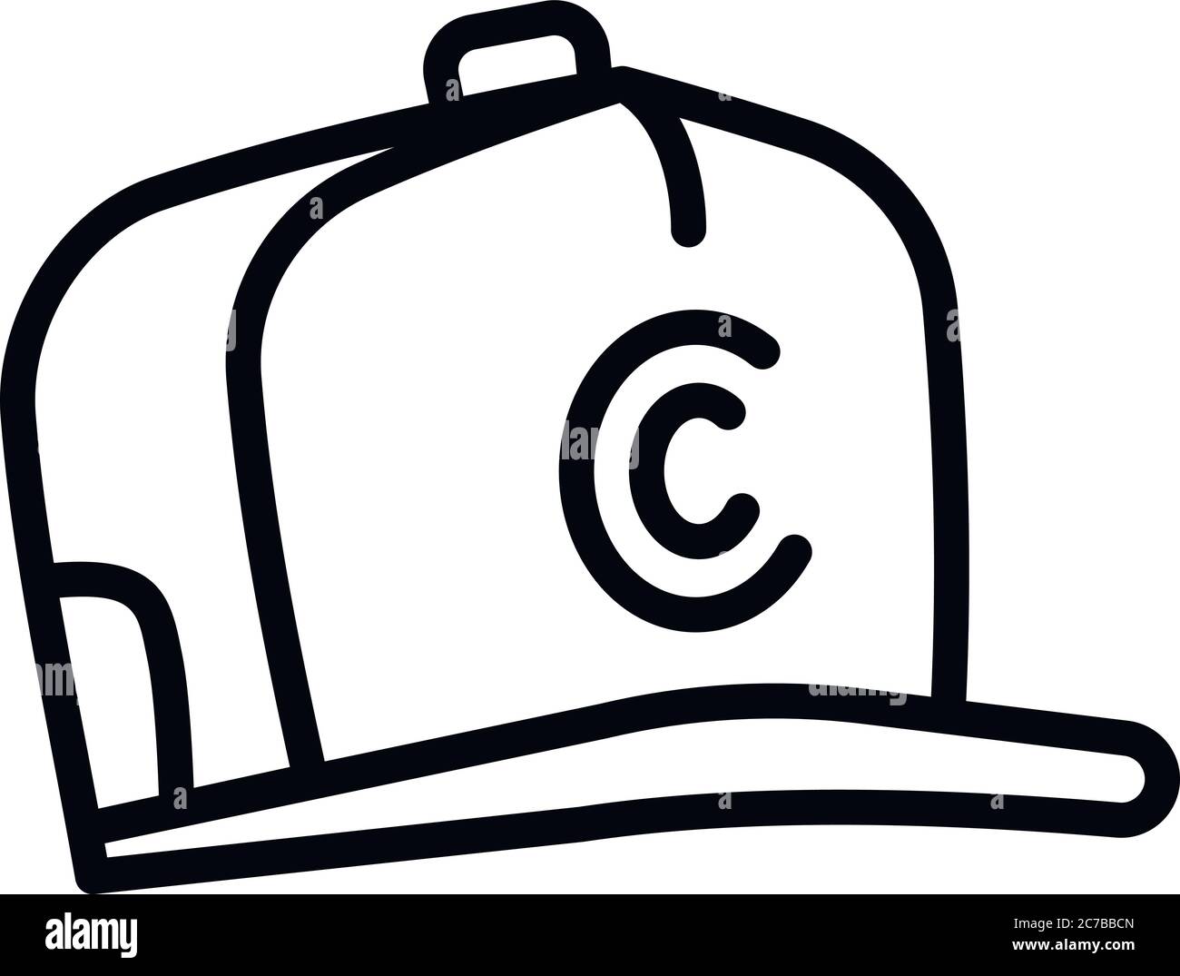 Icône de casquette de baseball hiphop. Contour hiphop baseball CAP icône vectorielle pour la conception de Web isolé sur fond blanc Illustration de Vecteur