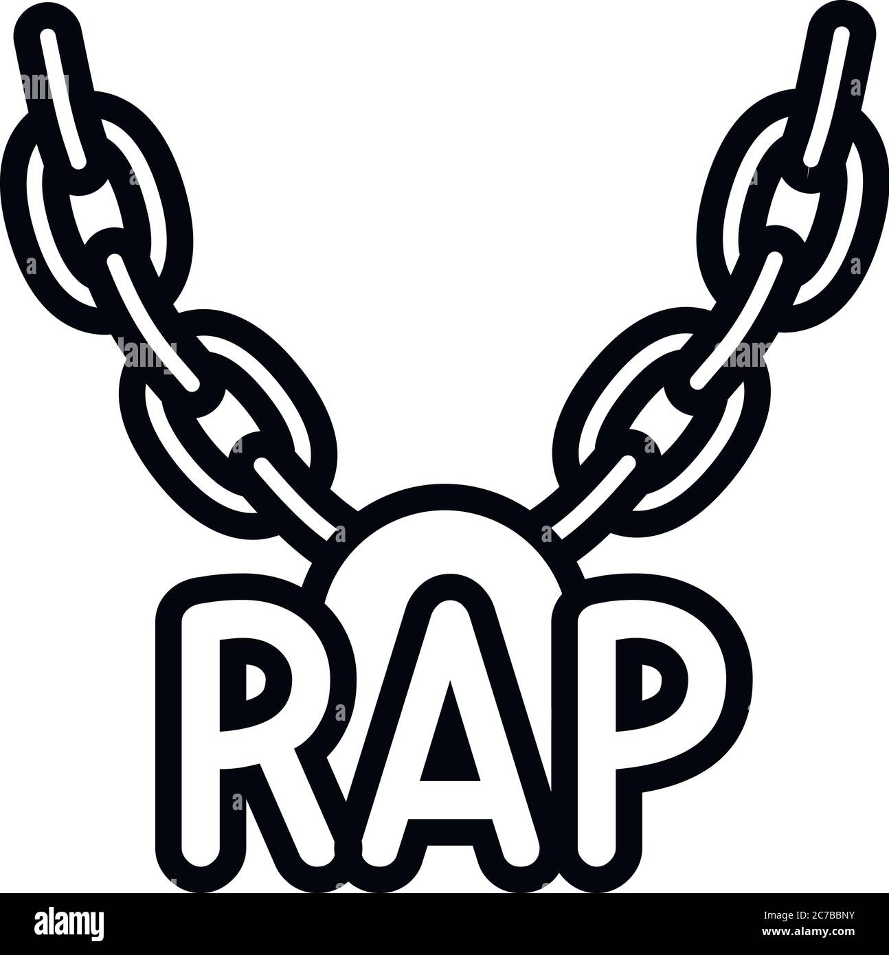 Icône collier RAP. Icône vectorielle de collier en rap pour le dessin ...