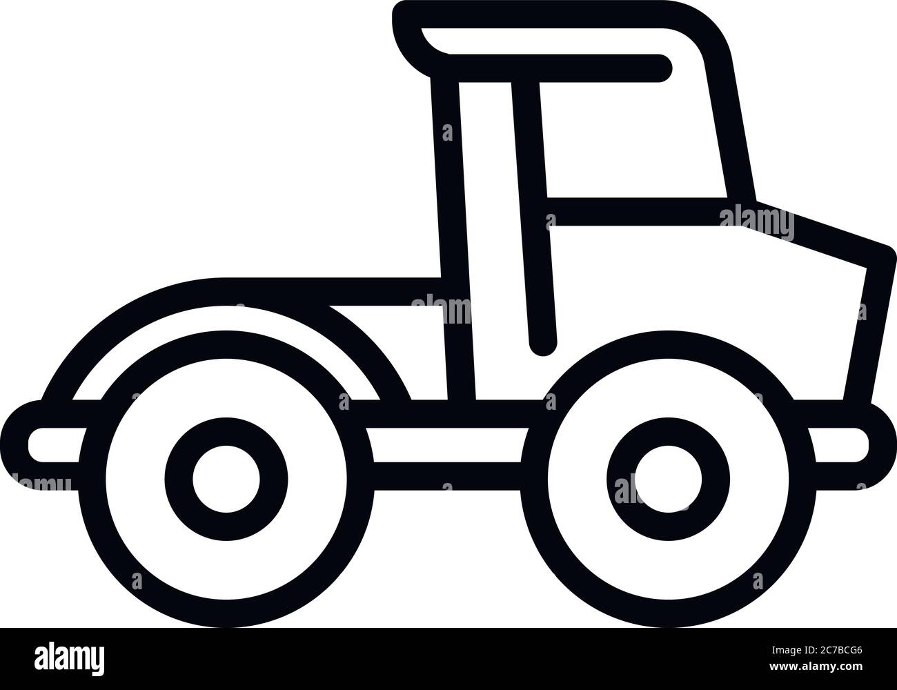 Icône bulldozer agricole. Tracer les contours de l'icône vectorielle de bulldozer agricole pour la conception de sites Web isolés sur fond blanc Illustration de Vecteur