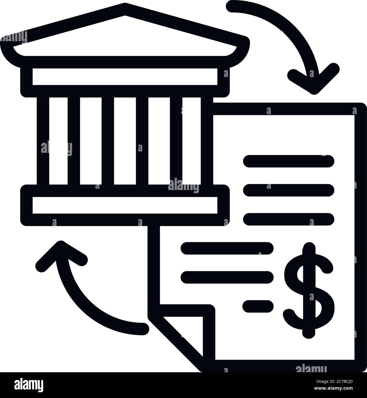 Icône de rapport de dépenses de la banque. Esquisse de l'icône de scénario de rapport de dépenses bancaires pour la conception Web isolée sur fond blanc Illustration de Vecteur