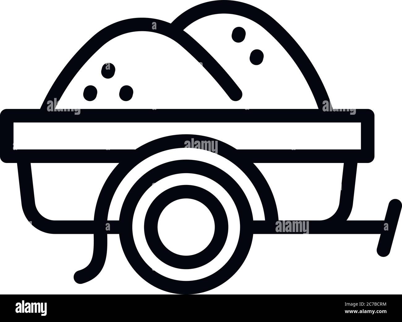 Icône de remorque de la ferme automobile. Contour de l'icône vecteur de remorque de la ferme de voiture pour la conception de Web isolée sur fond blanc Illustration de Vecteur