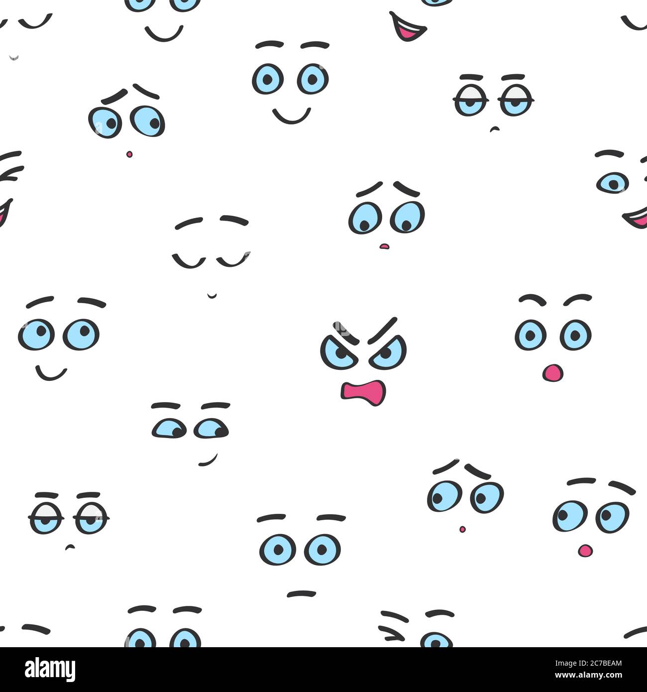 Vector transparent smileys smileys visages motif. Émotions amusantes d'avatar isolées Illustration de Vecteur