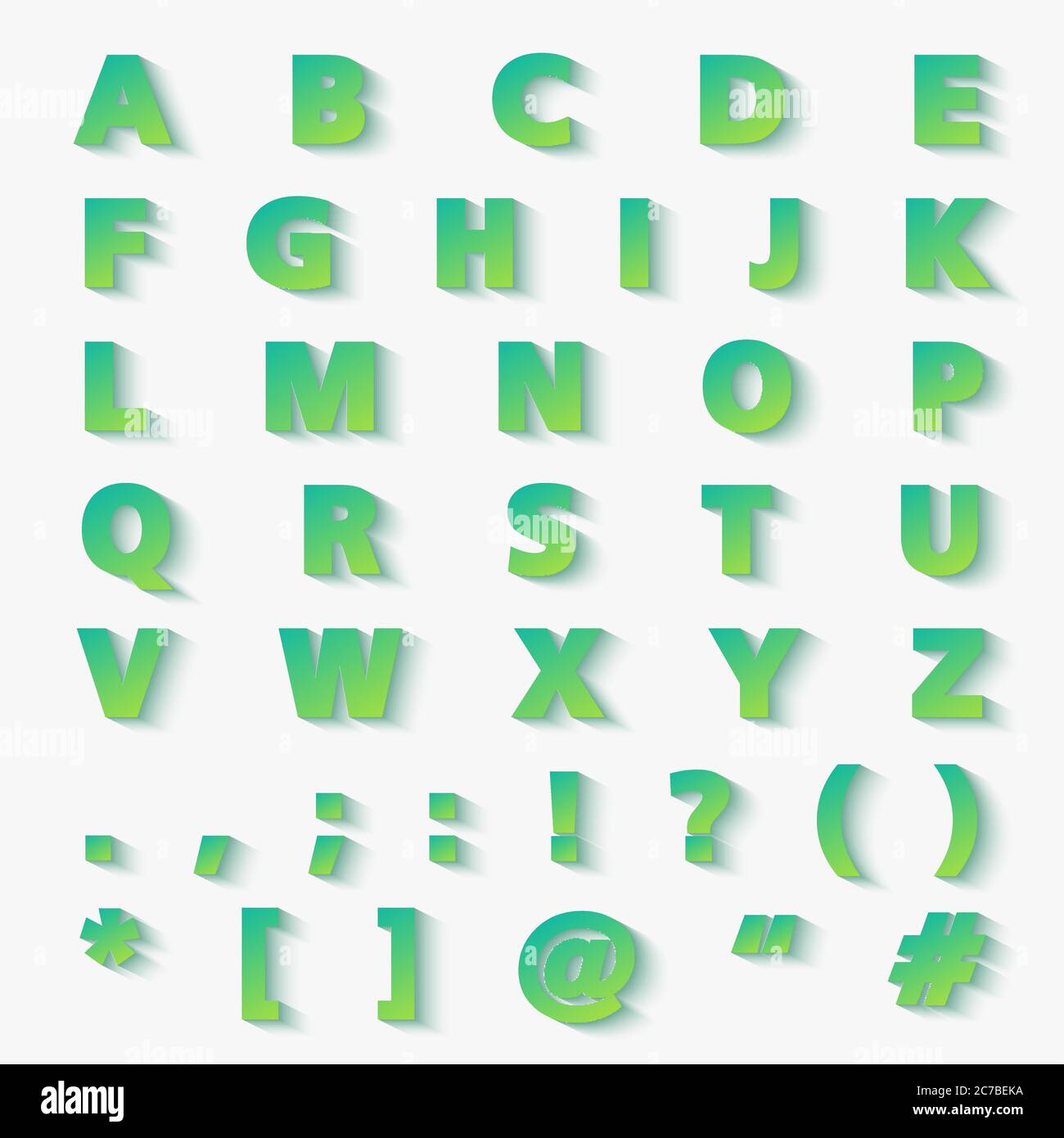 Jeu de lettres à l'alphabet moderne à motif dégradé de couleurs Illustration de Vecteur