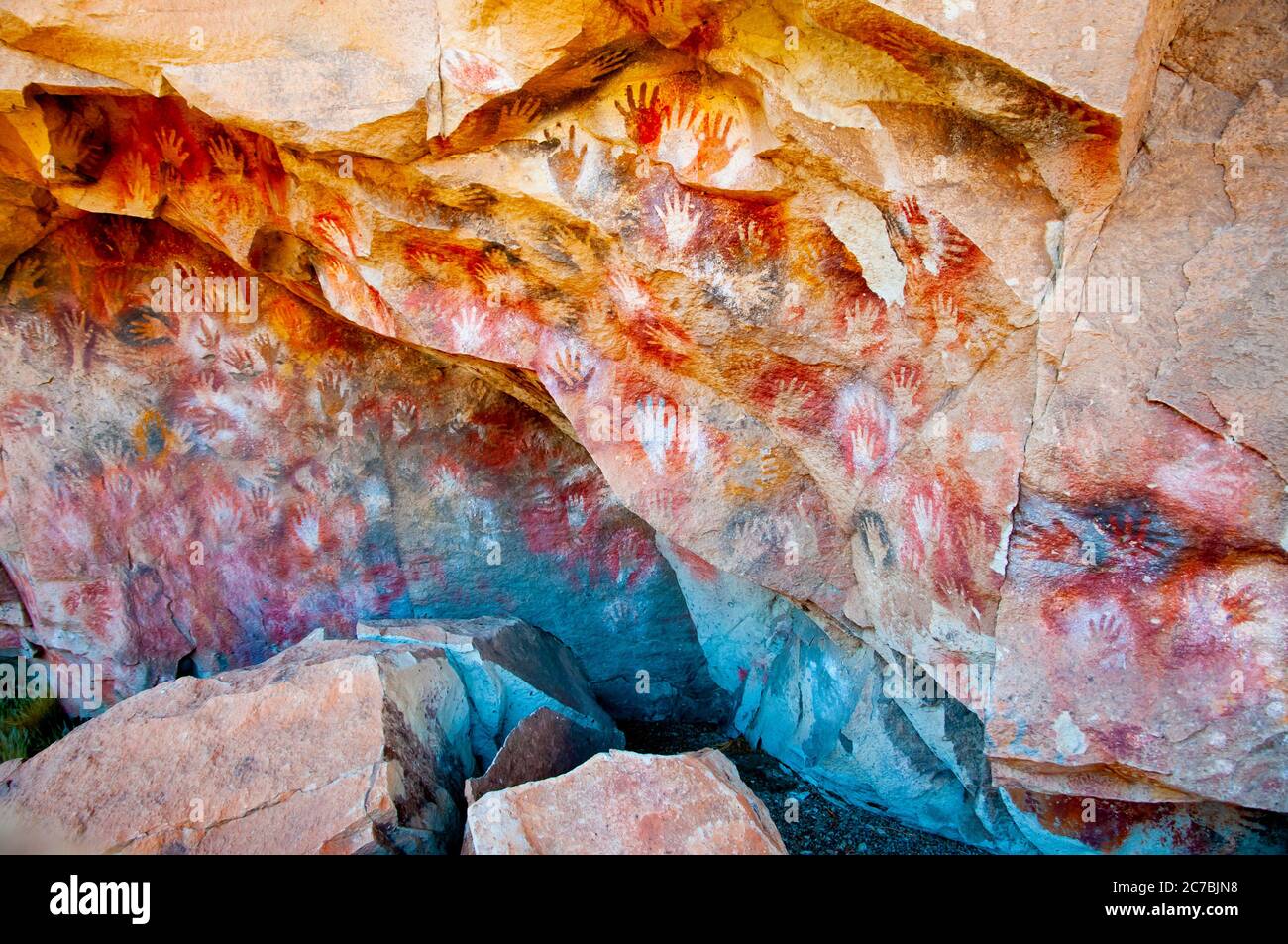 Grotte des mains - Argentine Banque D'Images