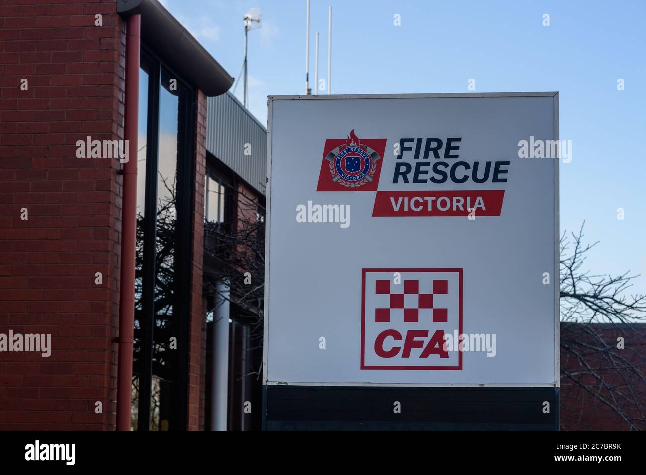1er juillet 2020 la Country Fire Authority Victoria fusionne avec la brigade des pompiers de Melbourne pour devenir Fire Rescue Victoria Banque D'Images