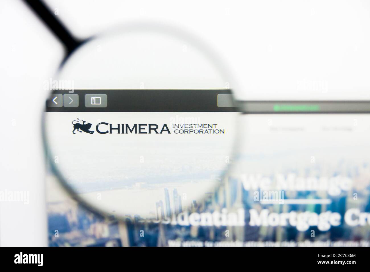 Los Angeles, Californie, Etats-Unis - 25 mars 2019 : éditorial illustratif de la page d'accueil du site Web Chimera Investment. Logo Chimera Investment visible sur Banque D'Images