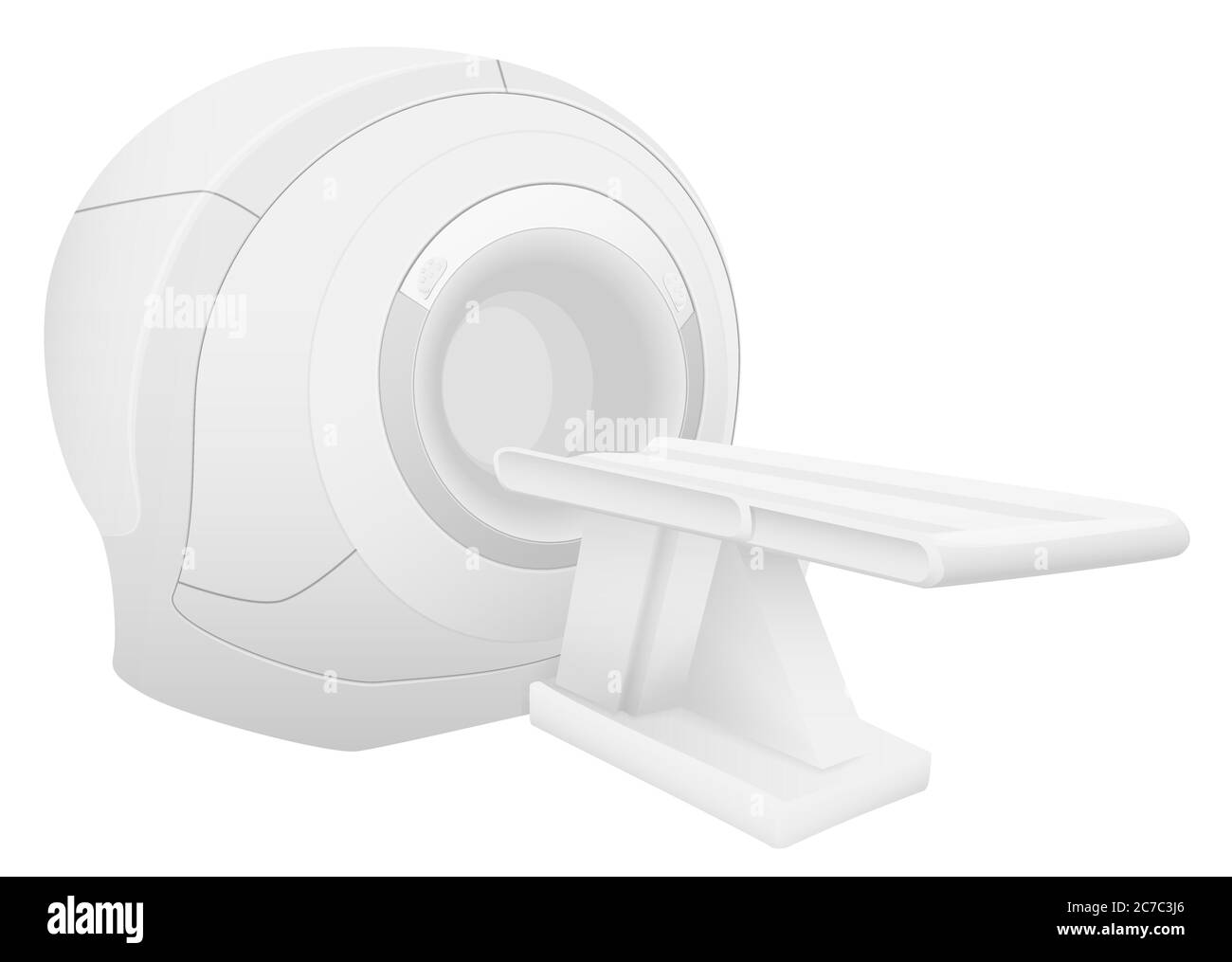 Dispositif d'imagerie par résonance magnétique. Illustration réaliste du vecteur du scanner IRM Illustration de Vecteur