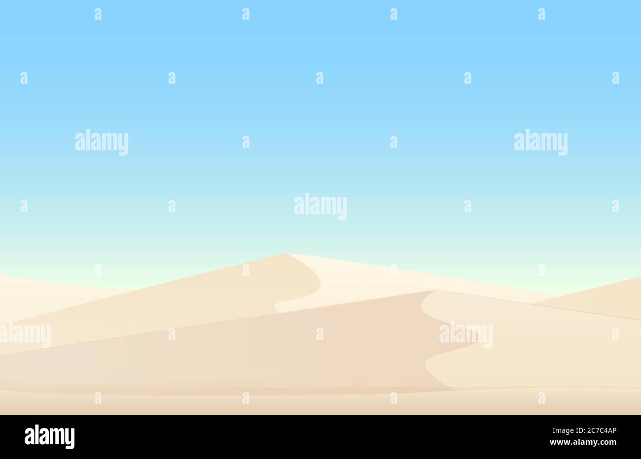 Désert blanc sable dunes vecteur égyptien paysage fond Illustration de Vecteur