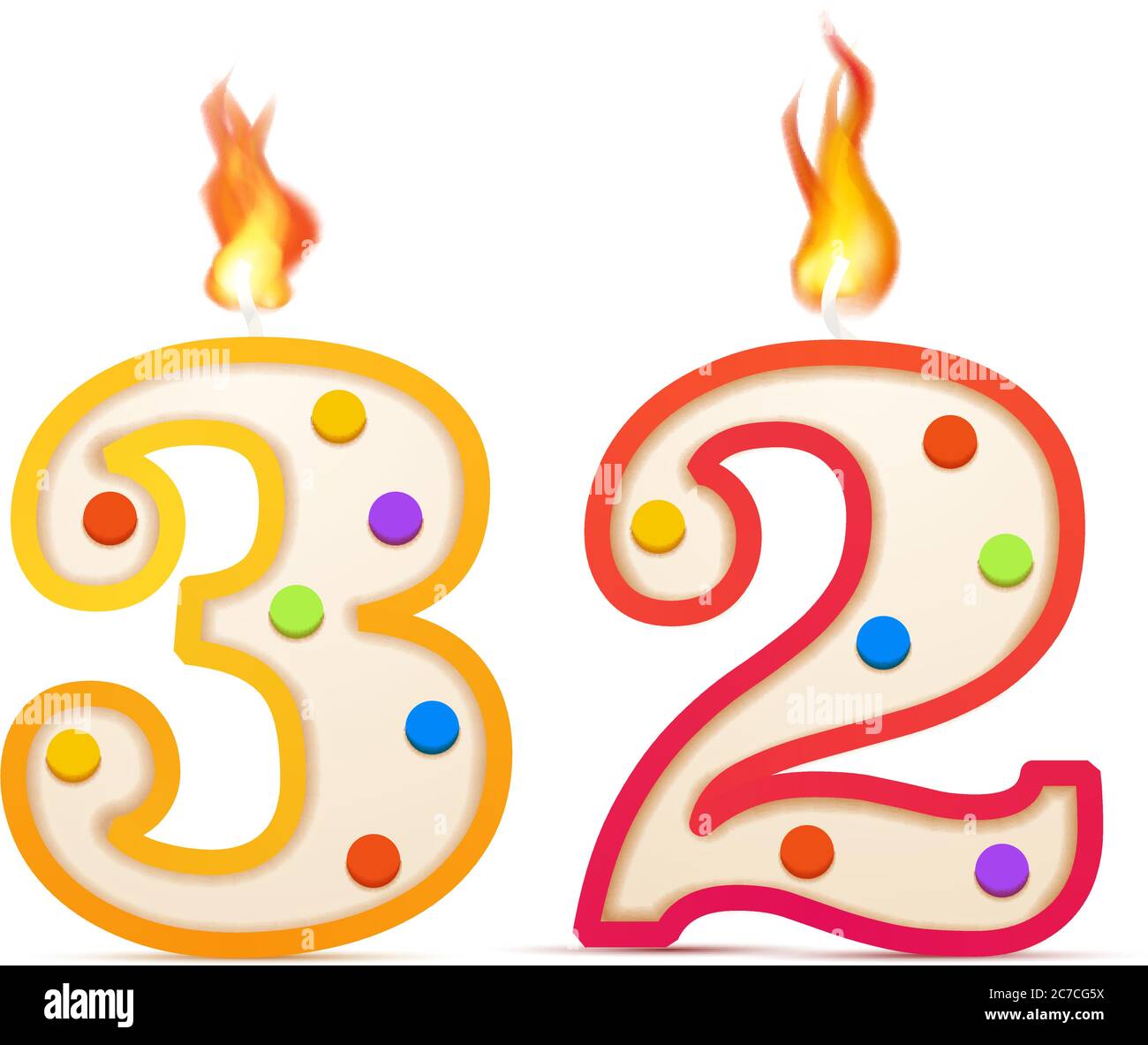Trente Deux Ans Anniversaire 32 Numero En Forme De Bougie D Anniversaire Avec Feu Sur Blanc Image Vectorielle Stock Alamy Trente Deux Ans Anniversaire 32 Numero En Forme De Bougie D Anniversaire Avec Feu Sur Blanc Image Vectorielle Stock Alamy