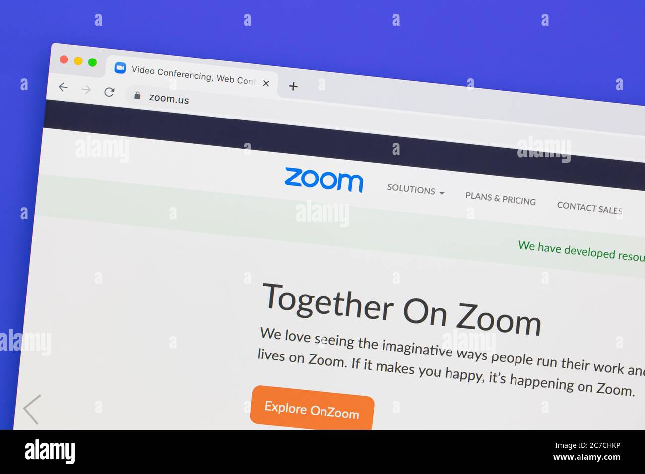 Ostersund / Suède - juillet 10 2020: Site de zoom. Zoom Video Communications est une société américaine de services de conférence à distance Banque D'Images