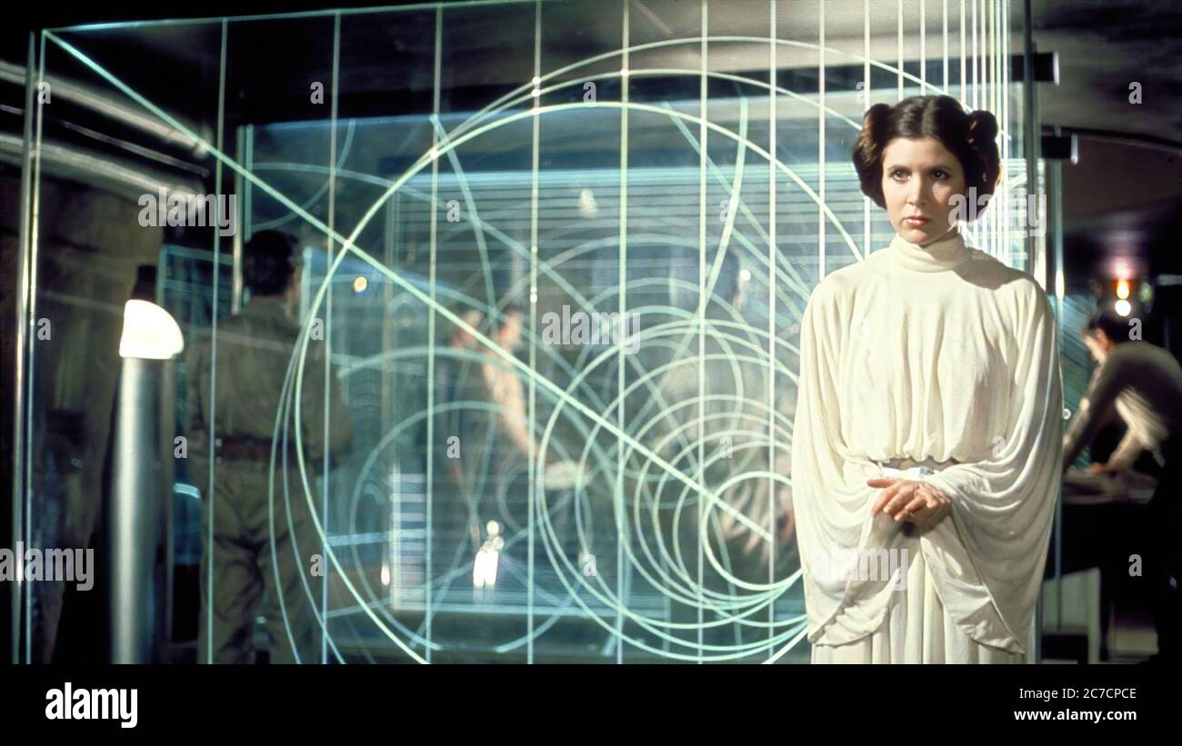 Carrie Fisher dans Star Wars Episode IV un nouvel espoir - image de film promotionnel Banque D'Images