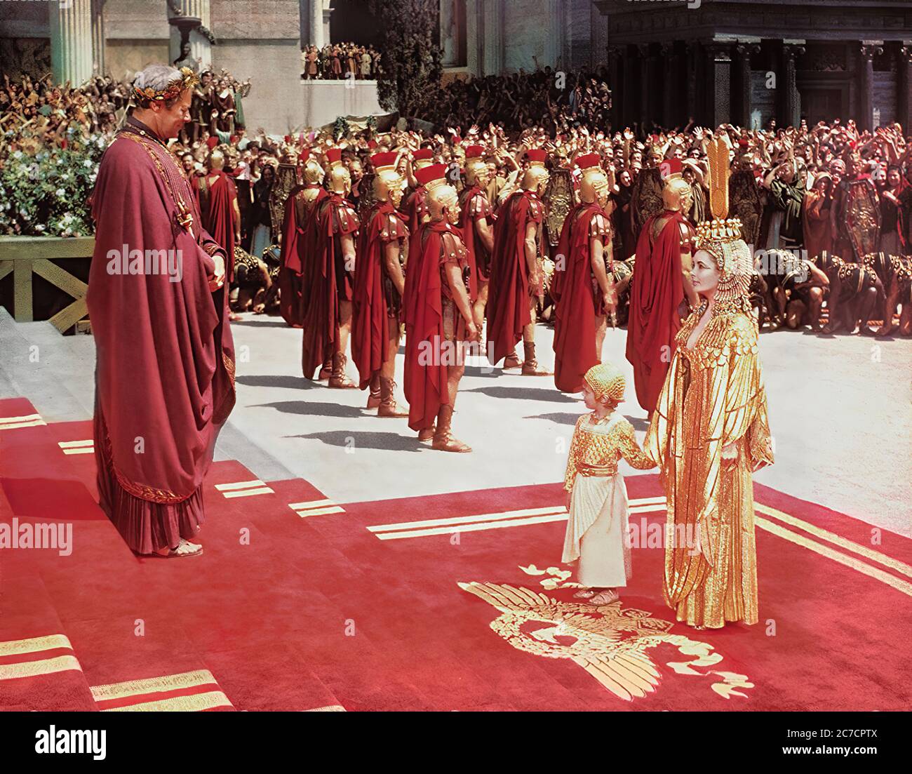 Elizabeth Taylor Rex Harrison et Loris Loddi dans le film Cleopatra de 1963 - film promotionnel image Banque D'Images