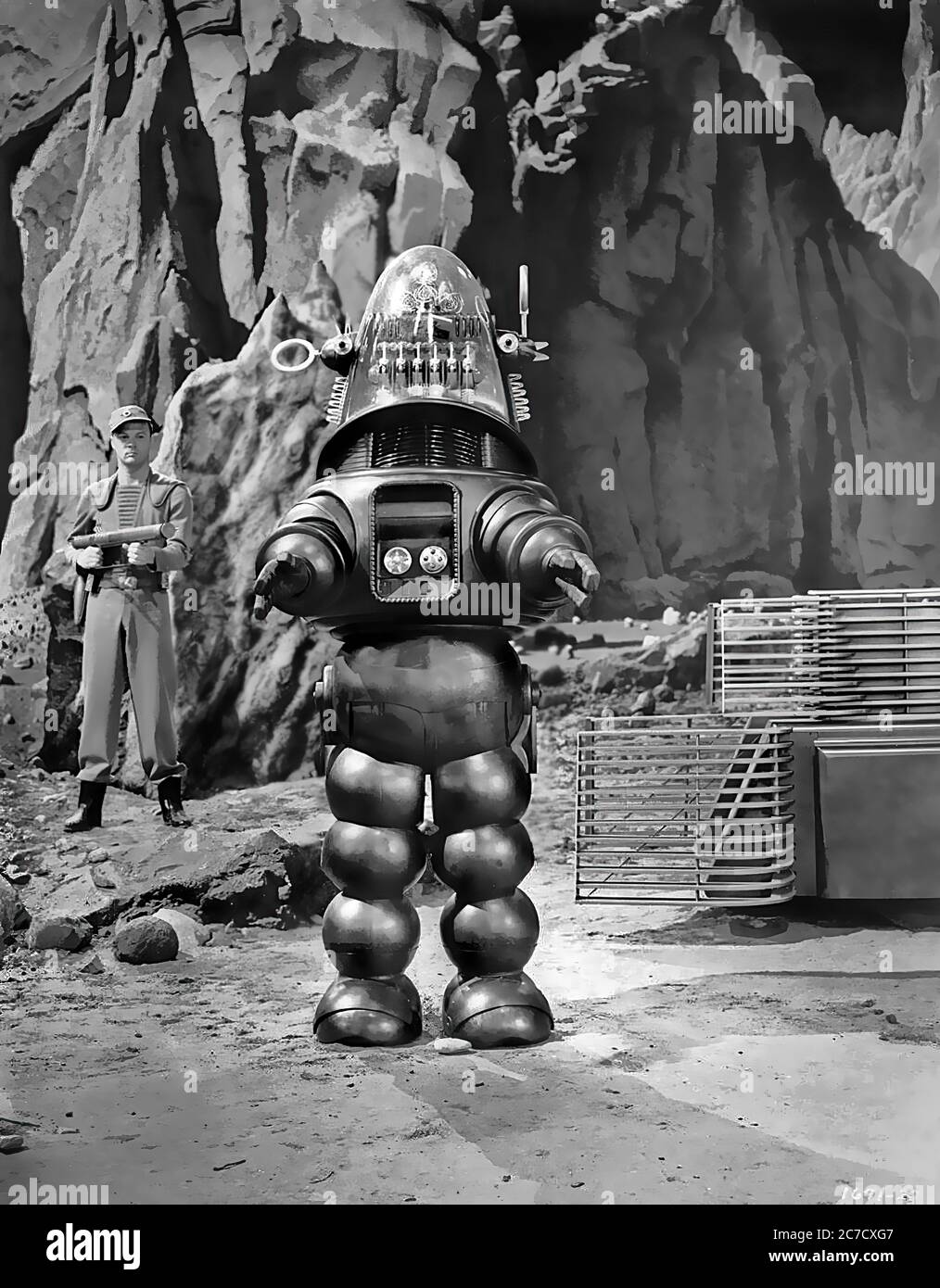 Robby le robot dans Forbidden Planet - image de film promotionnel Banque D'Images