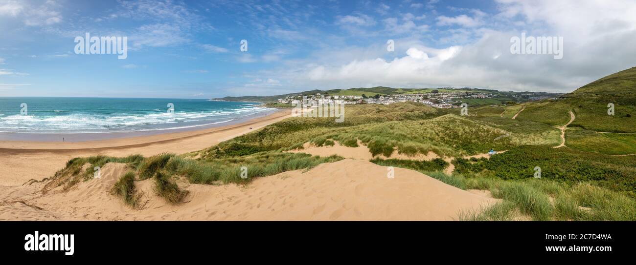 Plage de Woolacombe à North Devon, Royaume-Uni Banque D'Images