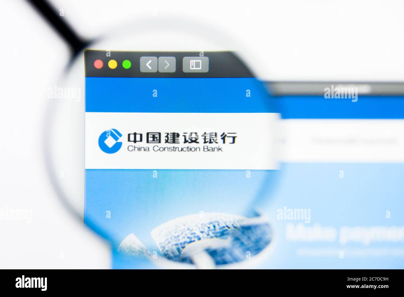 Los Angeles, Californie, Etats-Unis - 24 mars 2019 : éditorial illustratif de la page d'accueil du site Internet de la China Construction Bank. Logo China Construction Bank visible Banque D'Images