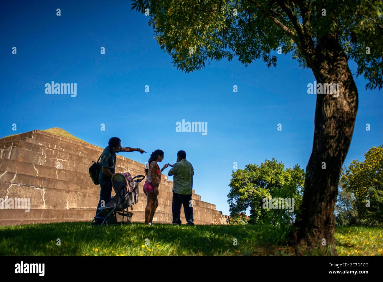Ruines mayas de Tazumal, situé à Chalchuapa, El Salvador, pyramide principale, site archéologique précolombien, ruines mayas les plus importantes et les mieux préservées Banque D'Images