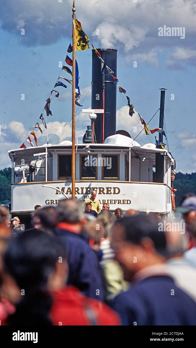 M S Mariefred fait la traite du lac Mälaren de Stockholm Suède à la ville idyllique de Mariefred Banque D'Images