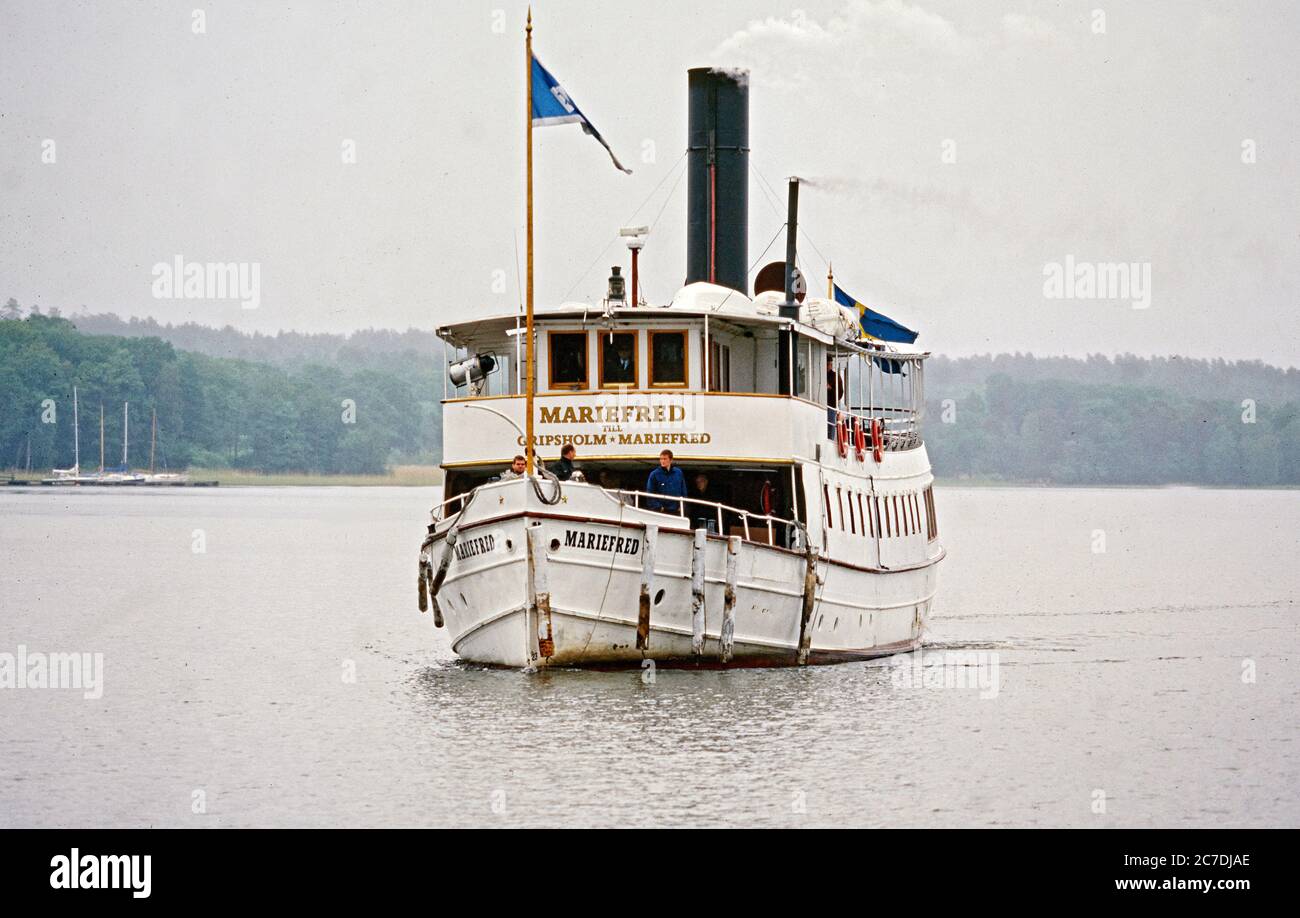 M S Mariefred fait la traite du lac Mälaren de Stockholm Suède à la ville idyllique de Mariefred Banque D'Images