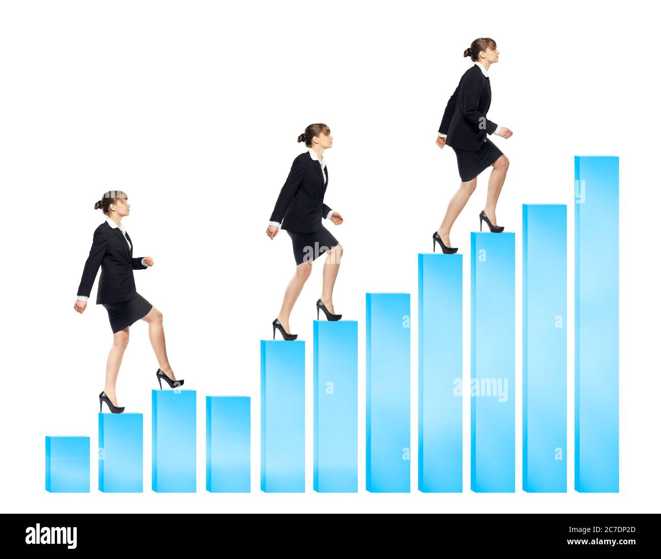 Business Woman isolé sur fond blanc Banque D'Images