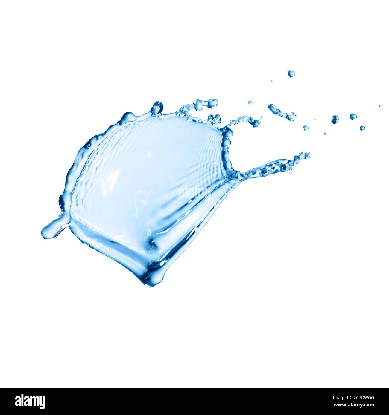 couleur bleue abstraite eau splash isolée sur fond blanc propre, photo studio Banque D'Images
