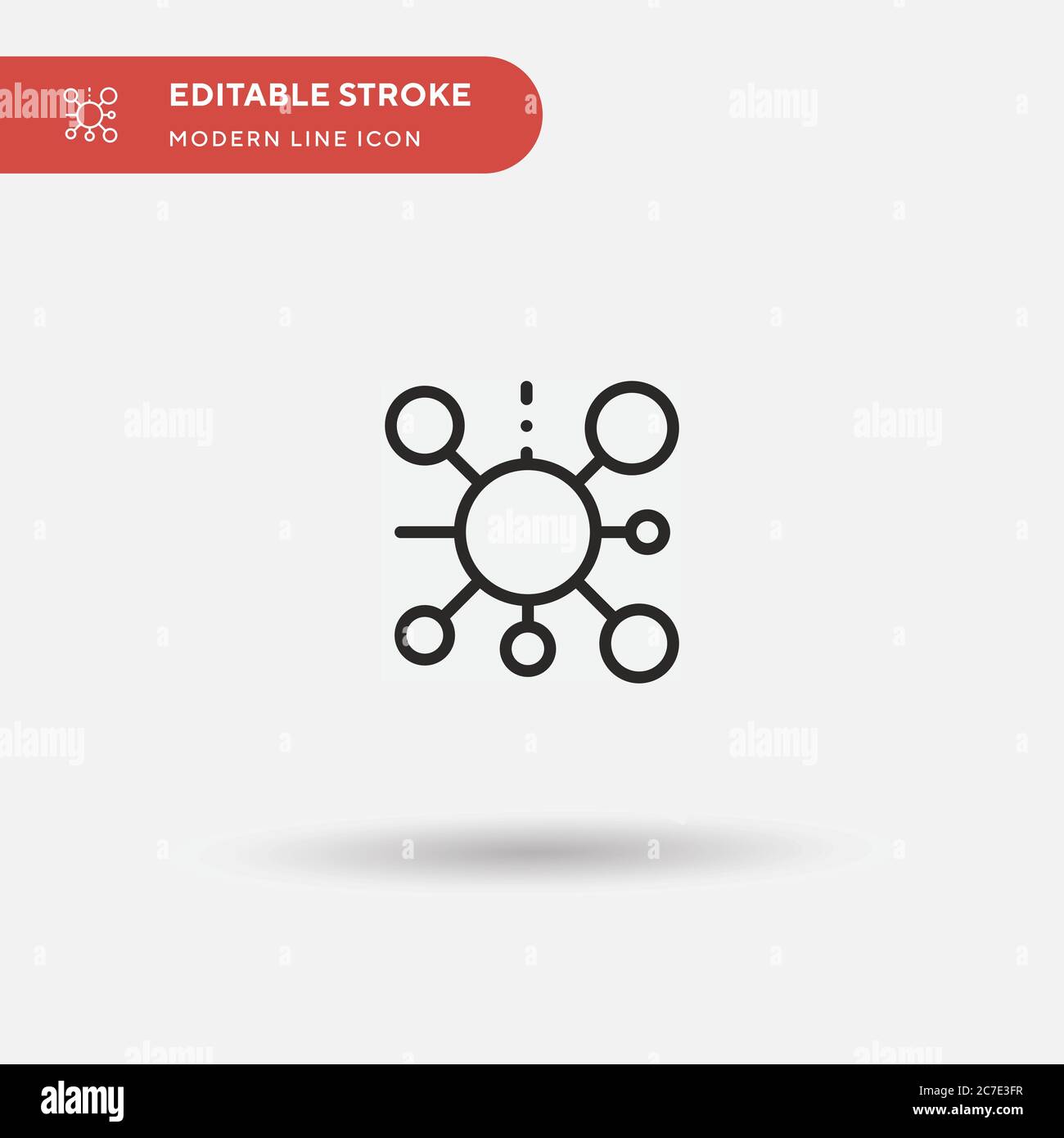 Icône de vecteur simple de molécule. Modèle de conception de symbole d'illustration pour l'élément d'interface utilisateur Web mobile. Pictogramme moderne de couleur parfaite sur contour modifiable. Molecul Illustration de Vecteur