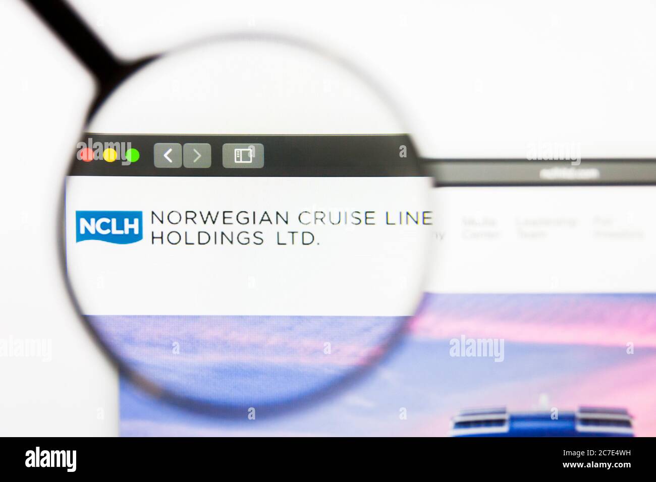 Los Angeles, Californie, États-Unis - 13 mars 2019 : éditorial illustratif, page d'accueil du site web de Norwegian Cruise Line Holdings. Norwegian Cruise Line Holdings Banque D'Images