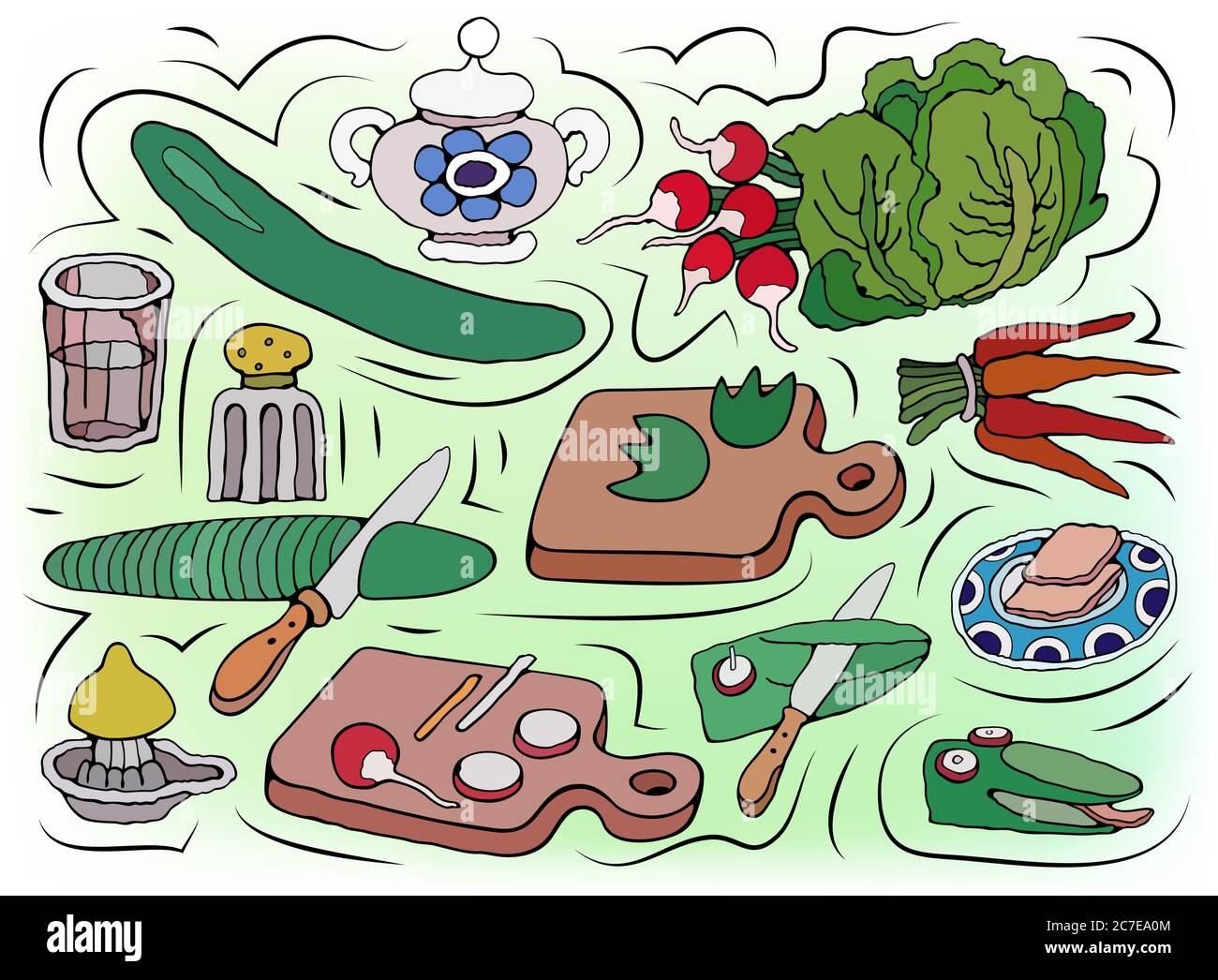 Illustration vectorielle de la cuisson à domicile Illustration de Vecteur