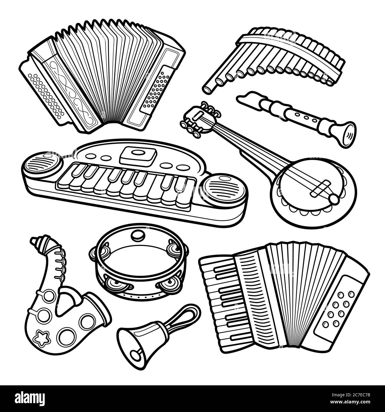 Dessin animé dessin à la main enfants jouets objets ensemble Illustration de Vecteur