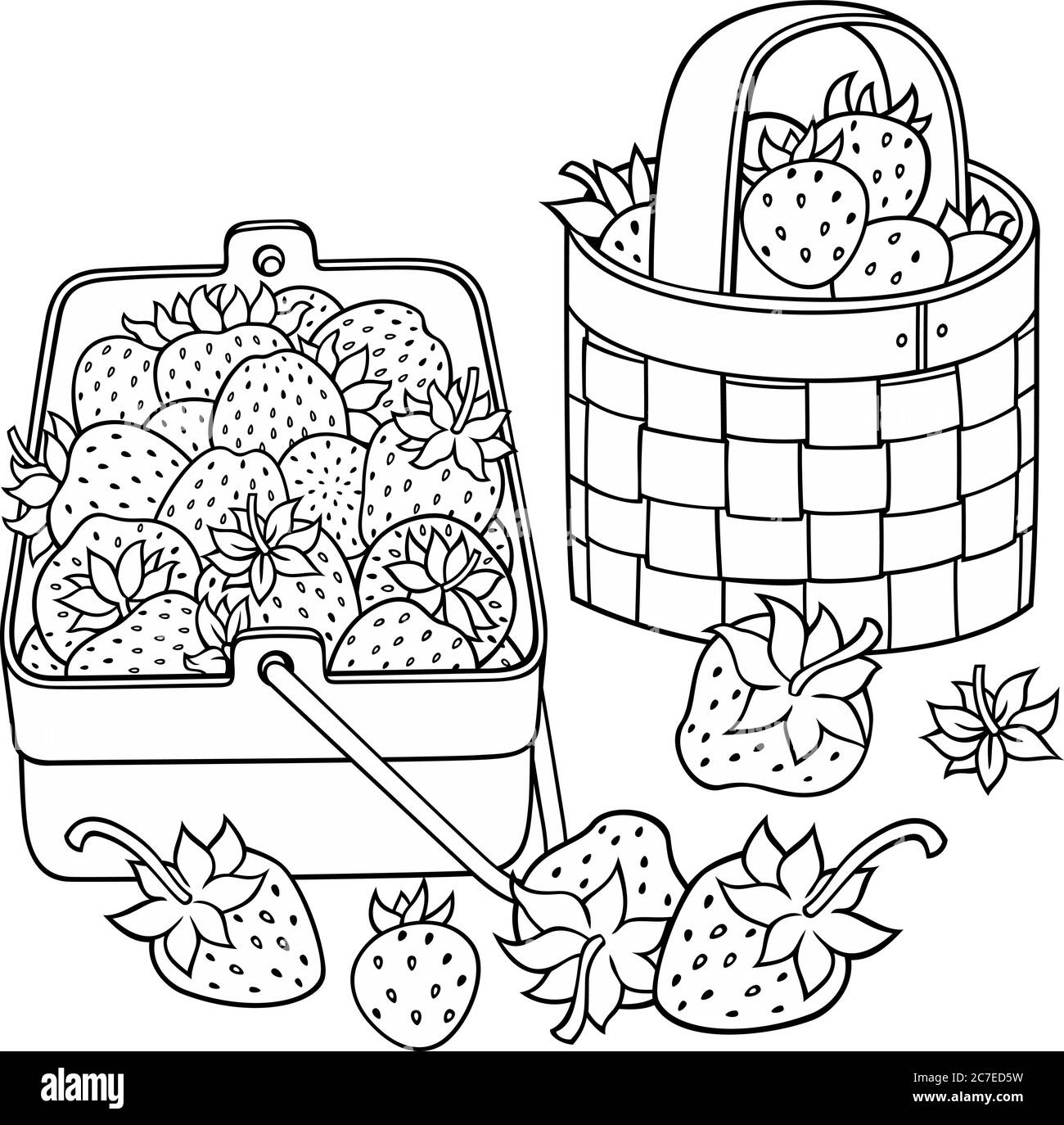 Illustration de la bande dessinée fraises en paniers Illustration de Vecteur