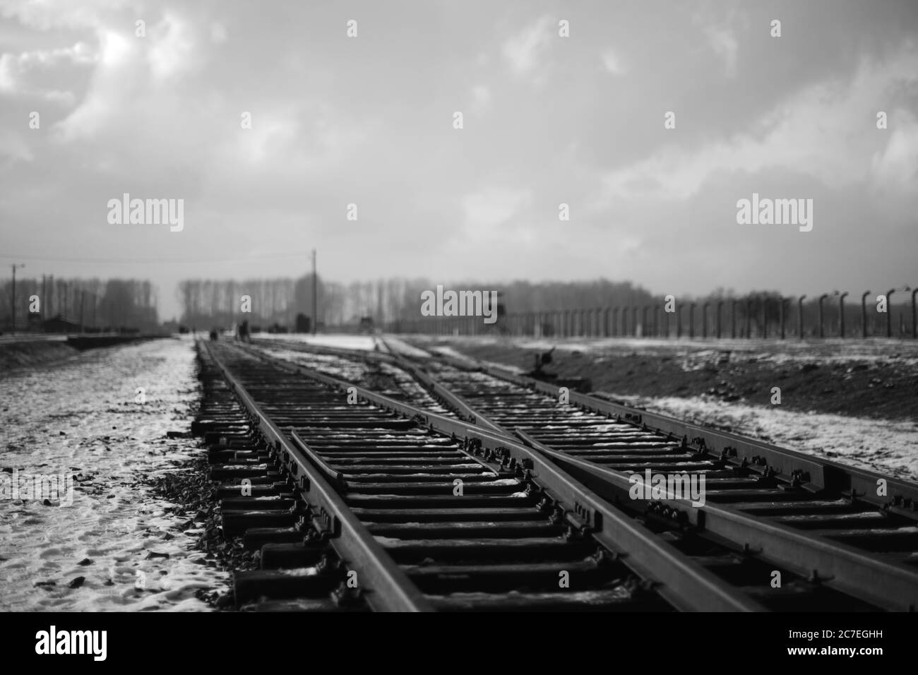 BIRKENAU, POLOGNE - 25 janvier 2018 : camp de Birkenau en Pologne Banque D'Images