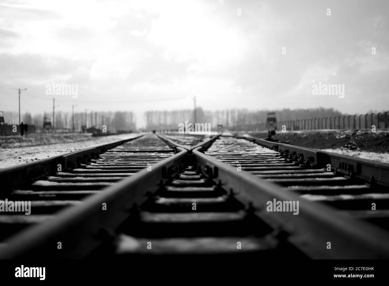 BIRKENAU, POLOGNE - 25 janvier 2018 : camp de Birkenau en Pologne Banque D'Images
