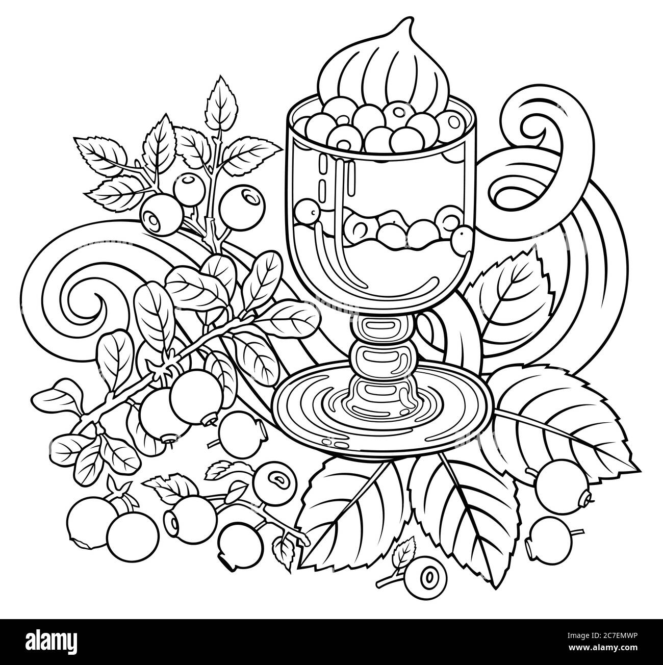 Bonbons, baies, cerises illustration dessinée à la main Illustration de Vecteur