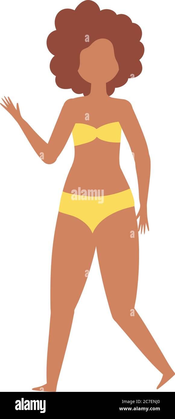 femme en maillot de bain personnage dessin animé isolé icône illustration  vectorielle Image Vectorielle Stock - Alamy