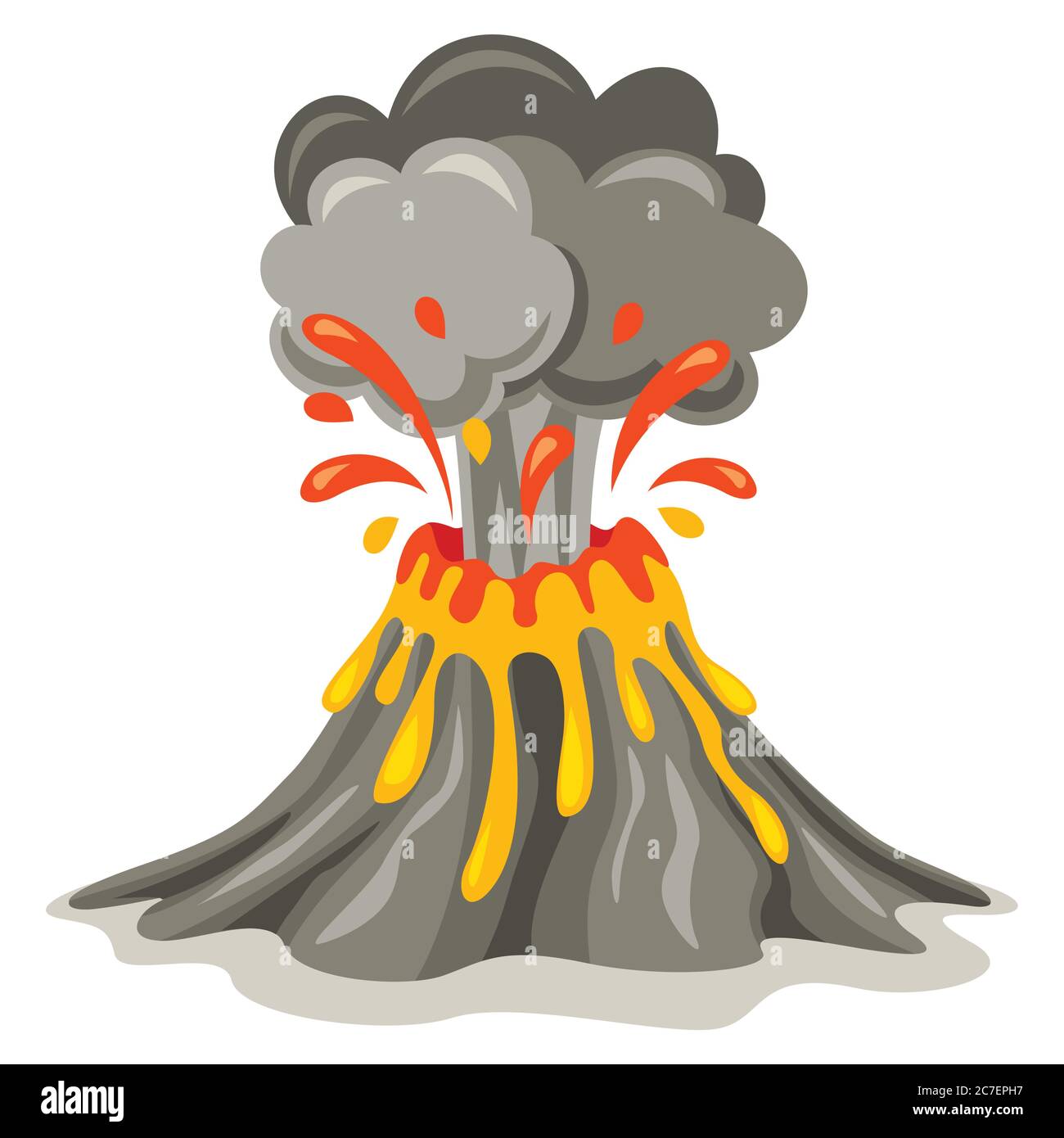Éruption volcanique et dessin de la Lava Illustration de Vecteur