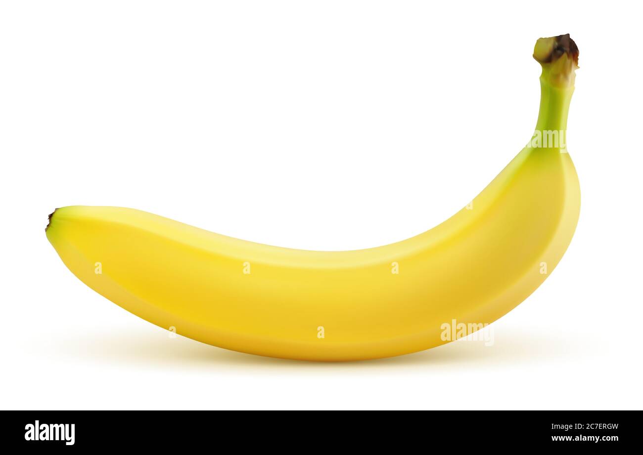 Banane vectorielle sur fond blanc Illustration de Vecteur