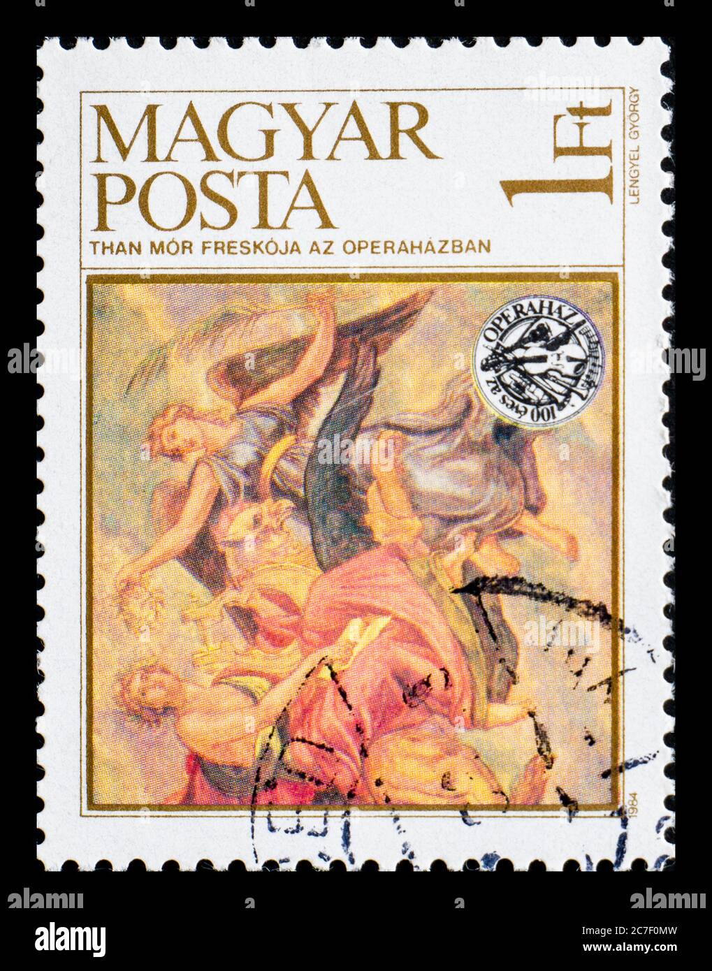 HONGRIE - VERS 1984: Timbre-poste de Hongrie montrant que Mor peinture Banque D'Images