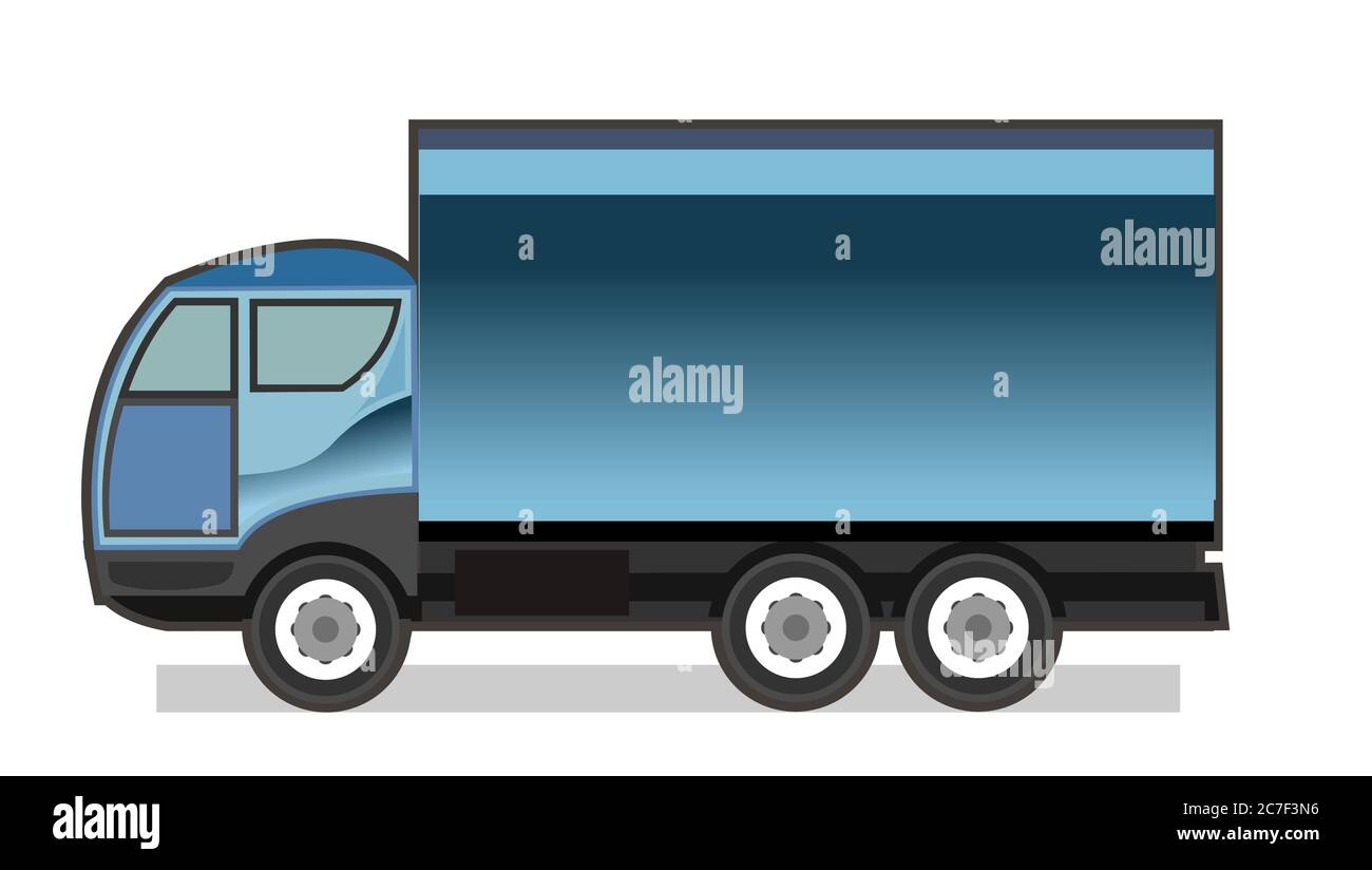 Petit camion. Vecteur. Dessin animé. Plat. Un petit camion pour le transport de marchandises. Services de fret. Fret auto.envoi de livraison. Expédiez la machine Illustration de Vecteur