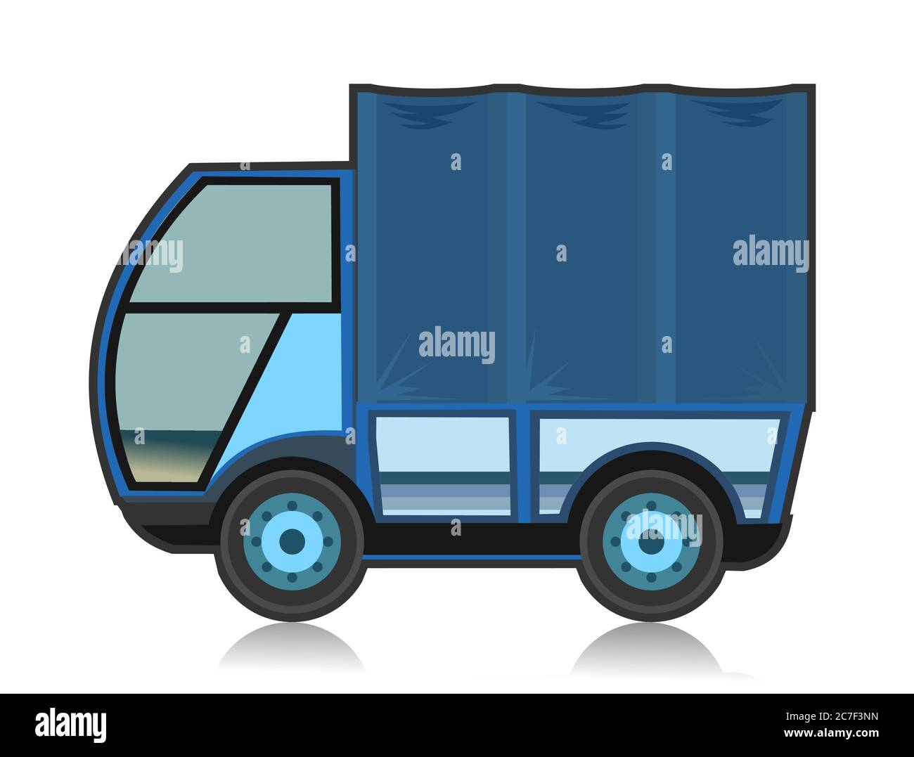 Petit camion. Vecteur. Dessin animé. Plat. Un petit camion pour le transport de marchandises. Services de fret. Fret auto.envoi de livraison. Expédiez la machine Illustration de Vecteur