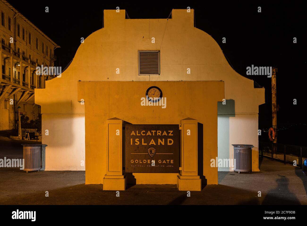 Pénitencier fédéral d'Alcatraz, scène nocturne, île d'Alcatraz, San Francisco, Californie, États-Unis Banque D'Images
