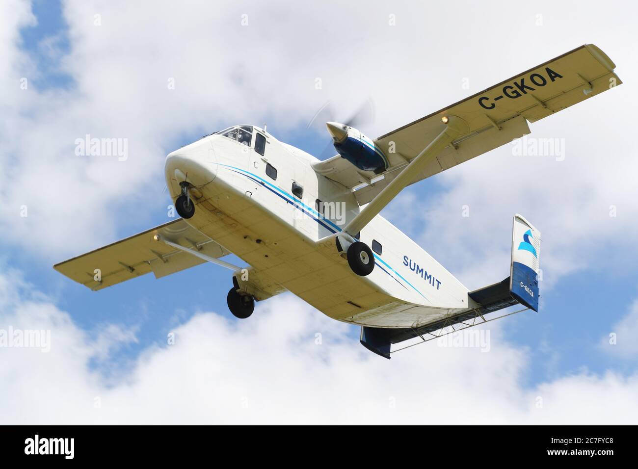 Summit Air Short SC 7 Skyvan C-GKOA débarque à RAF Brize Norton, Oxfordshire, Royaume-Uni Banque D'Images