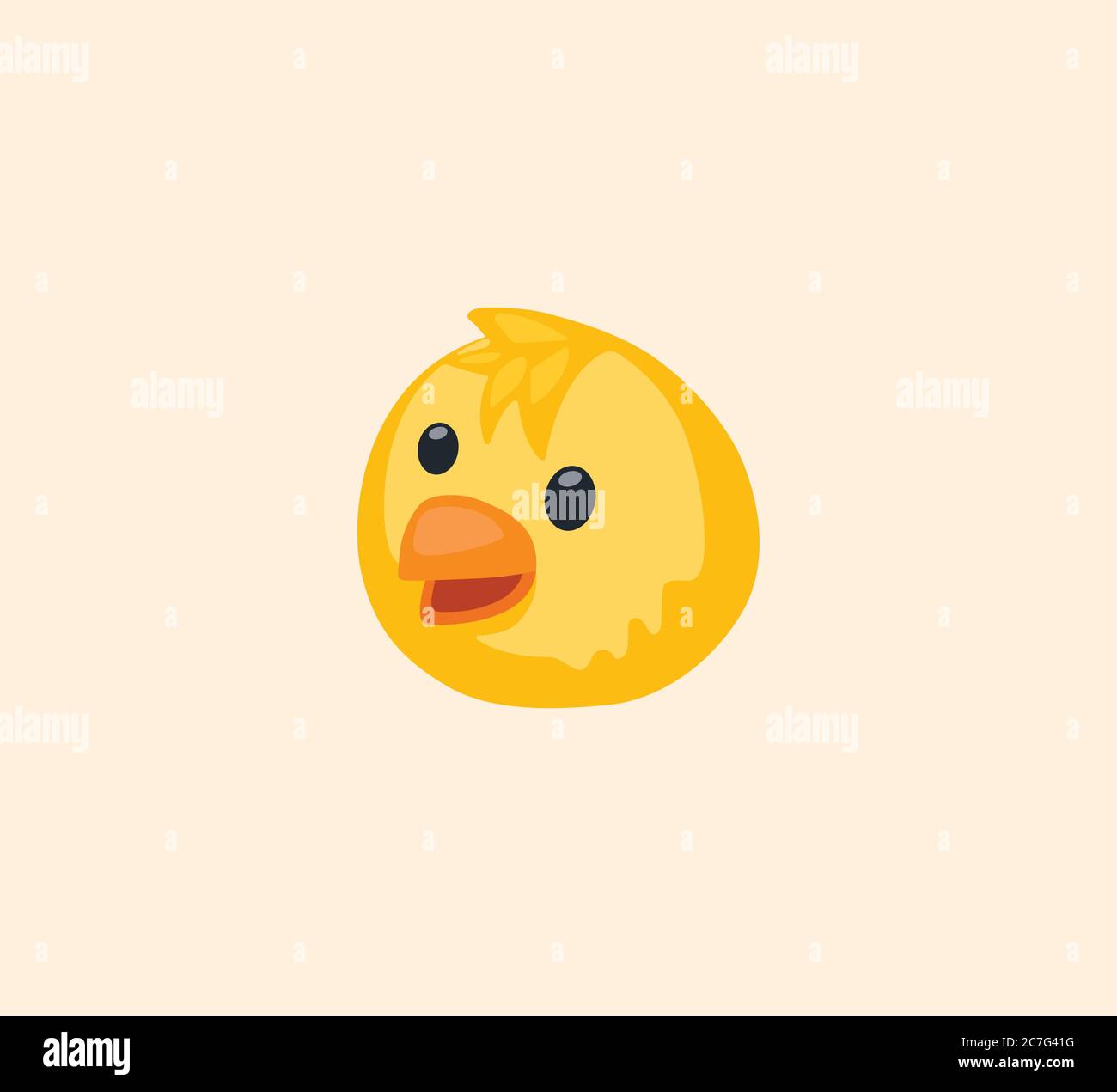 Illustration isolée du vecteur de visage de bébé Chick. Icône bébé Chick Illustration de Vecteur