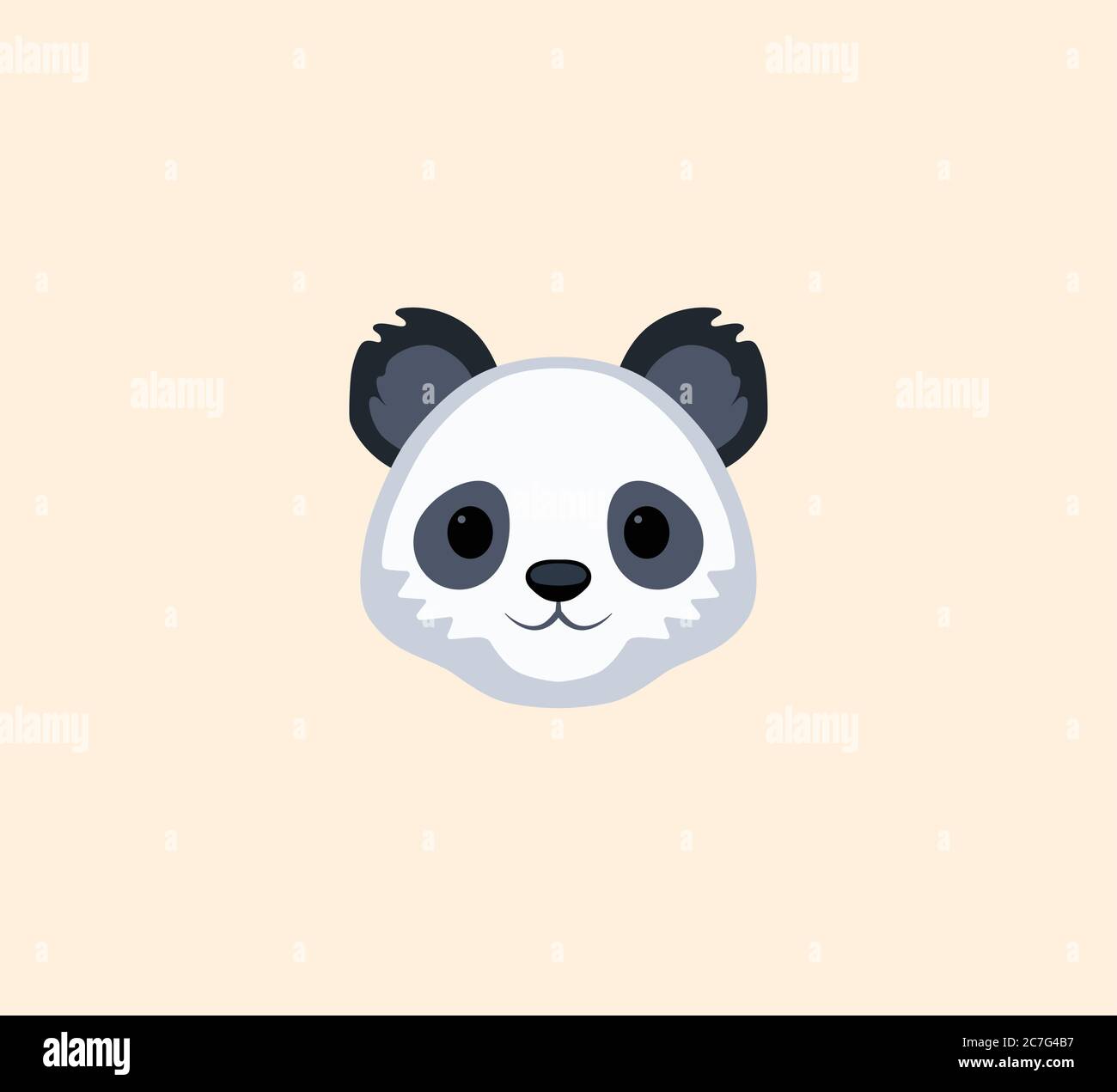 Illustration à vecteur de face Panda isolée. Tête de panda. Icône Panda Illustration de Vecteur