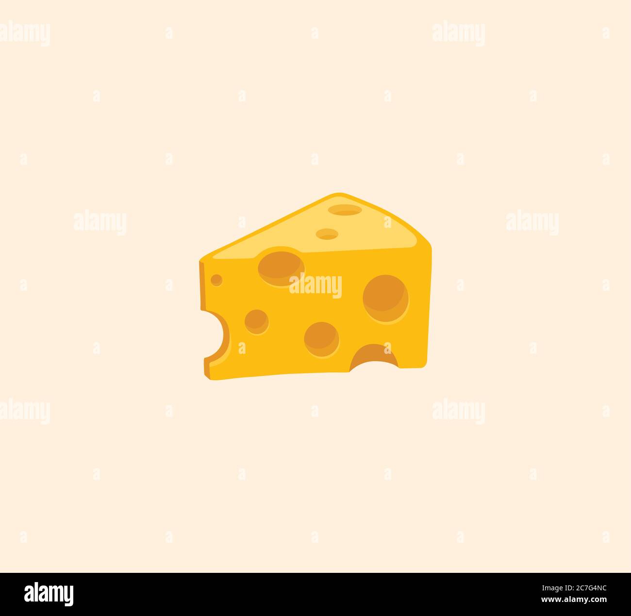 Illustration isolée du vecteur de fromage. Icône fromage Illustration de Vecteur