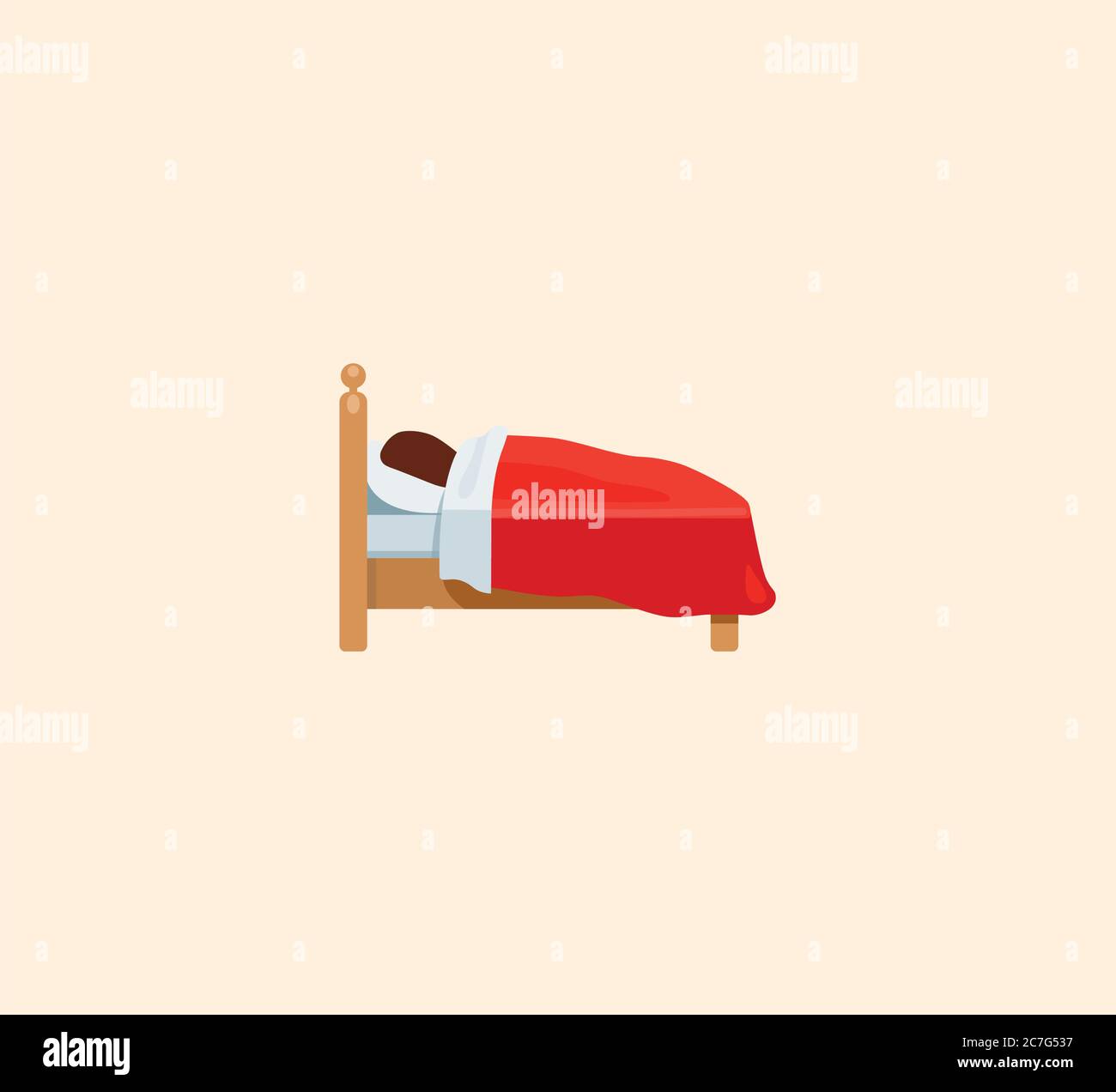 Illustration isolée du vecteur de sommeil au lit. Icône Veille Illustration de Vecteur